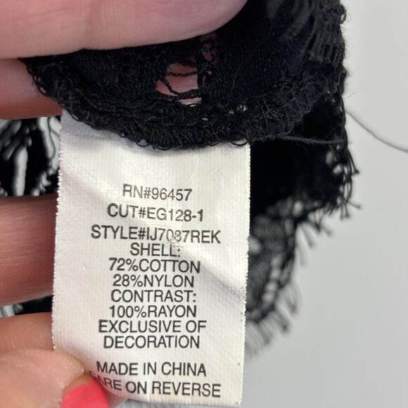 Y2K Eyeshadow Womens Dark Boho Whimsigoth Fairy Grunge Lace Top Size M Vamp Sexy - Picture 8 of 8